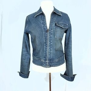 Polo Ralph Lauren Zip Cropped Denim Jean Jacket